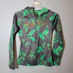 BURTON Full Zip Hooded Jacket  Womens  Size Small  Green With OJ Logo Spell Out